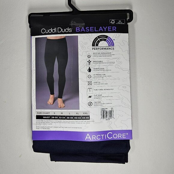 Cuddl Duds ArctiCore Performance Baselayer Thermal Pants Men's XXL (44-46) Blue - Picture 4 of 6